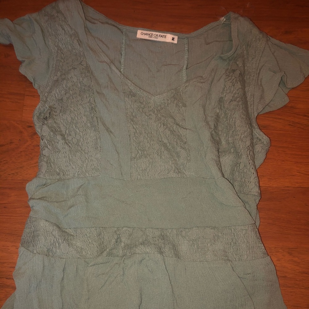 Light Olive green with lace top